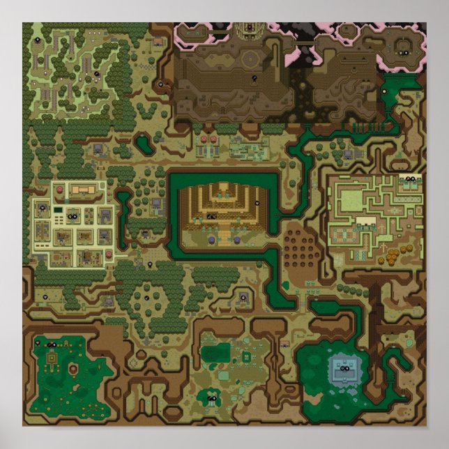 Póster Mapa Del Mundo Oscuro De LttP (Frente)