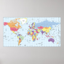 Mapa del mundo político amigable con el color