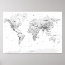 Mapa del mundo topográfico blanco