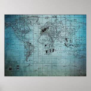 Póster Mapa del mundo único
