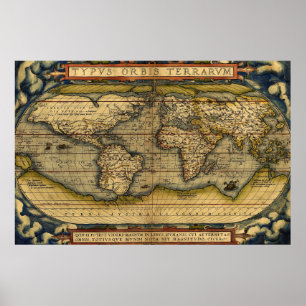Póster Mapa del Mundo Viejo