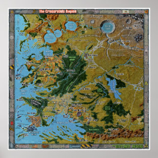 Póster Mapa del nomenclátor de la región de Crossroads