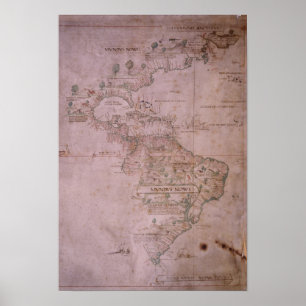 Póster Mapa del Nuevo Mundo, c.1532
