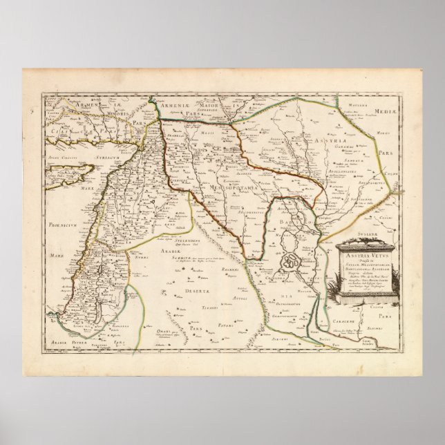 Póster Mapa del Oriente Medio (1651) (Frente)