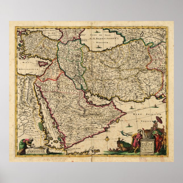 Póster Mapa del Oriente Medio (1666) (Frente)