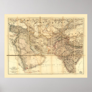 Póster Mapa del Oriente Medio (1885)