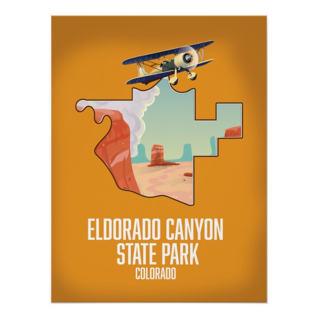 Póster Mapa del Parque Estatal Eldorado Canyon (Anverso)
