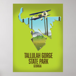 Póster Mapa del Parque Estatal Tallulah Gorge