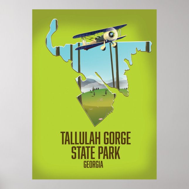 Póster Mapa del Parque Estatal Tallulah Gorge (Frente)