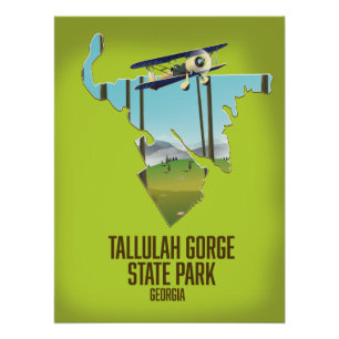 Póster Mapa del Parque Estatal Tallulah Gorge