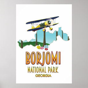 Póster Mapa del Parque Nacional Borjomi Georgia