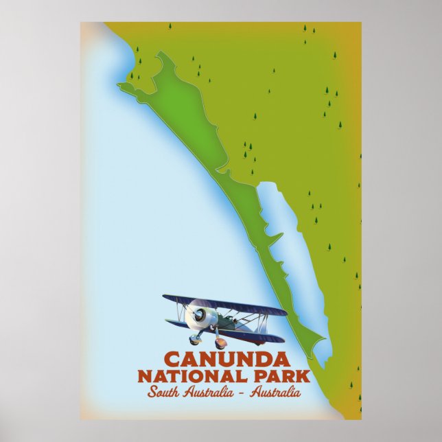 Póster Mapa del parque nacional Canunda Sur de australia (Frente)