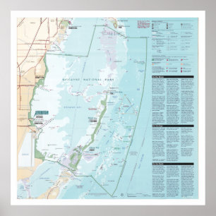 Póster Mapa del Parque Nacional de Biscayne (2011)