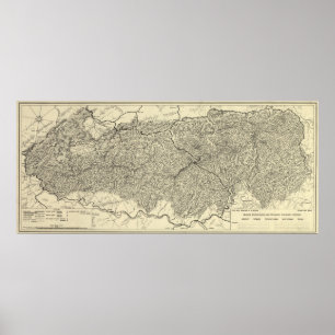 Póster Mapa del Parque Nacional de las Grandes Montañas A