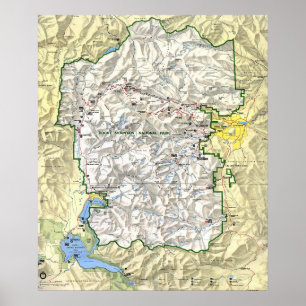 Póster Mapa del Parque Nacional de las Montañas Rocosas