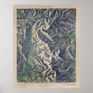 Póster Mapa del Parque Nacional de las Montañas Rocosas