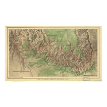 Mapa del Parque Nacional del Gran Cañón 1926