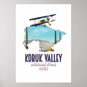 Póster Mapa del parque nacional del valle de Kobuk
