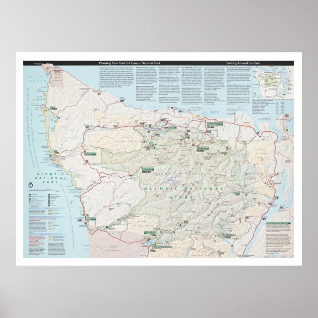 Póster Mapa del Parque Nacional Olímpico (2010) (Frente)