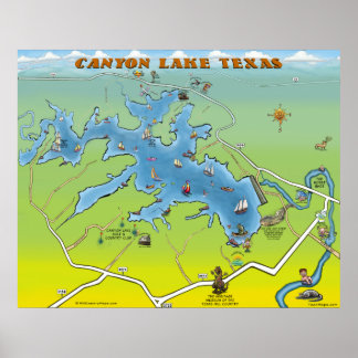 Póster Mapa del Personalizado de Canyon Lake Texas