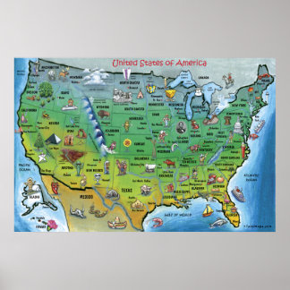 Póster Mapa del Personalizado de EE. UU. HUGE