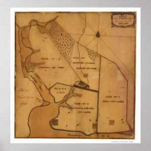 Póster Mapa del plan de la granja de George Washington -