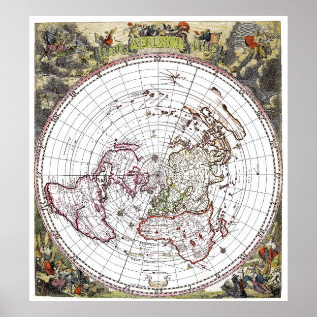 Póster Mapa del Plano Plano Plano Plano Plano Cuadrado y  (Frente)