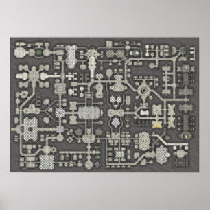 Póster Mapa del poster de la mazmorra