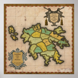 Póster Mapa del poster del cedellium temprano