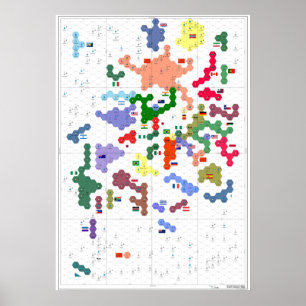 Póster Mapa del Poster del Sector de la Tierra
