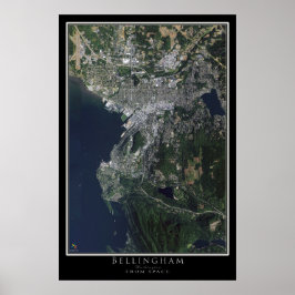 Póster Mapa del Poster por satélite Bellingham Washington