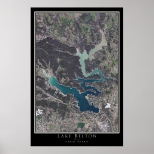 Póster Mapa del Poster por satélite de Belton Lake Texas