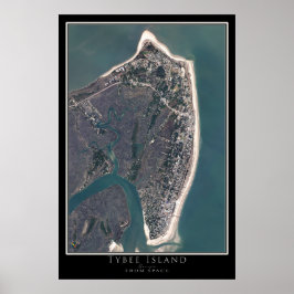Póster Mapa del Poster por satélite de la Isla Tybee de G