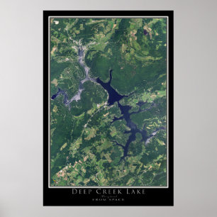 Póster Mapa del Poster por satélite de la Laguna de Maryl