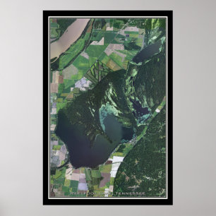 Póster Mapa del Poster por satélite de Tennessee Lake Ree