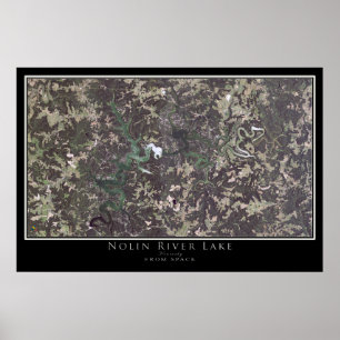 Póster Mapa del Poster por satélite del lago Kentucky, de