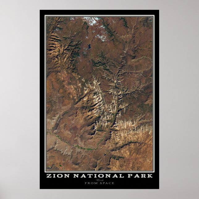 Póster Mapa del Poster por satélite del Parque Nacional d (Frente)