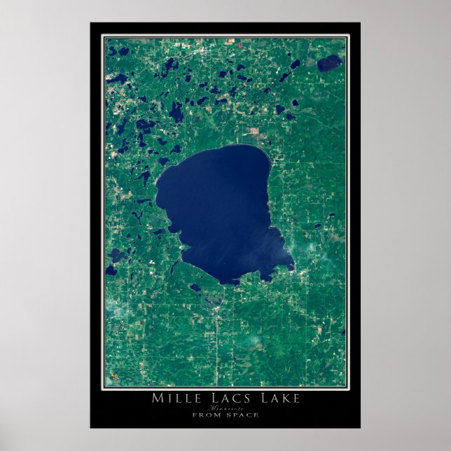 Póster Mapa del Poster por satélite Mille Lacs Lake Minne (Frente)