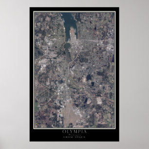 Póster Mapa del Poster por satélite Olympia Washington