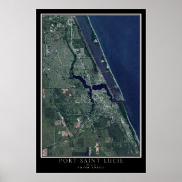 Póster Mapa del Poster por satélite Port Saint Lucie Flor