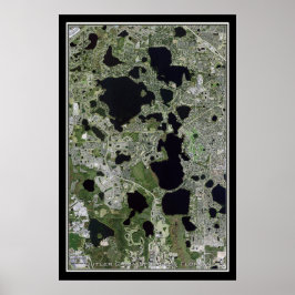Póster Mapa del Poster Satelital Butler Chain Of Lakes Fl