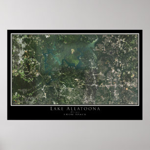 Póster Mapa del Poster satelital de Allatoona Georgia