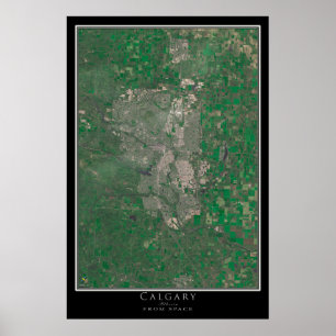 Póster Mapa del Poster satelital de Calgary Alberta