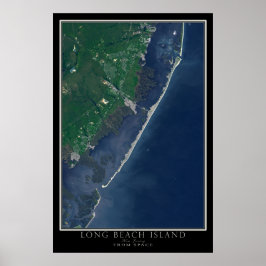 Póster Mapa del Poster satelital de Long Beach Island New