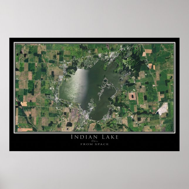 Póster Mapa del Poster satelital de Ohio Lake (Frente)