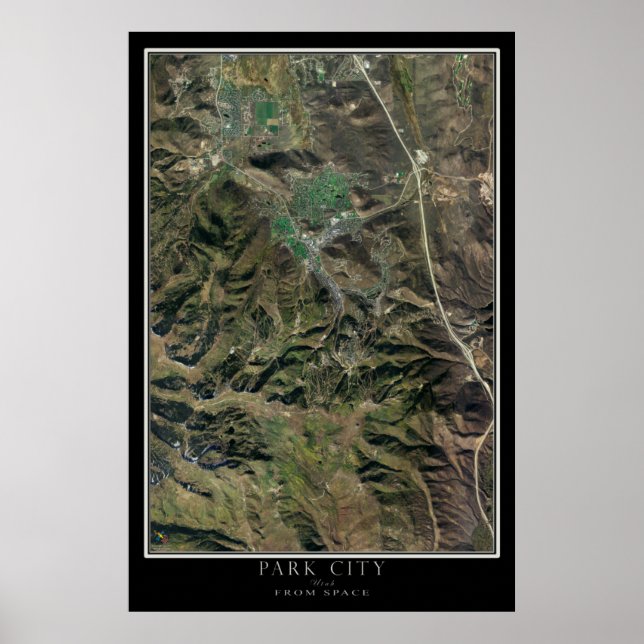 Póster Mapa del Poster satelital de Park City Utah (Frente)