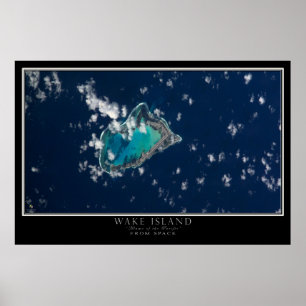 Póster Mapa del Poster satelital de Wake Island