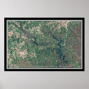 Póster Mapa del Poster satelital Harry Truman Lake Missou