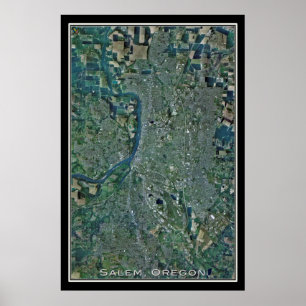 Póster Mapa del Poster satelital Salem Oregon