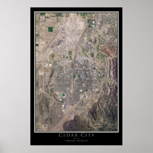 Póster Mapa del Poster satelital Utah en Cedar City